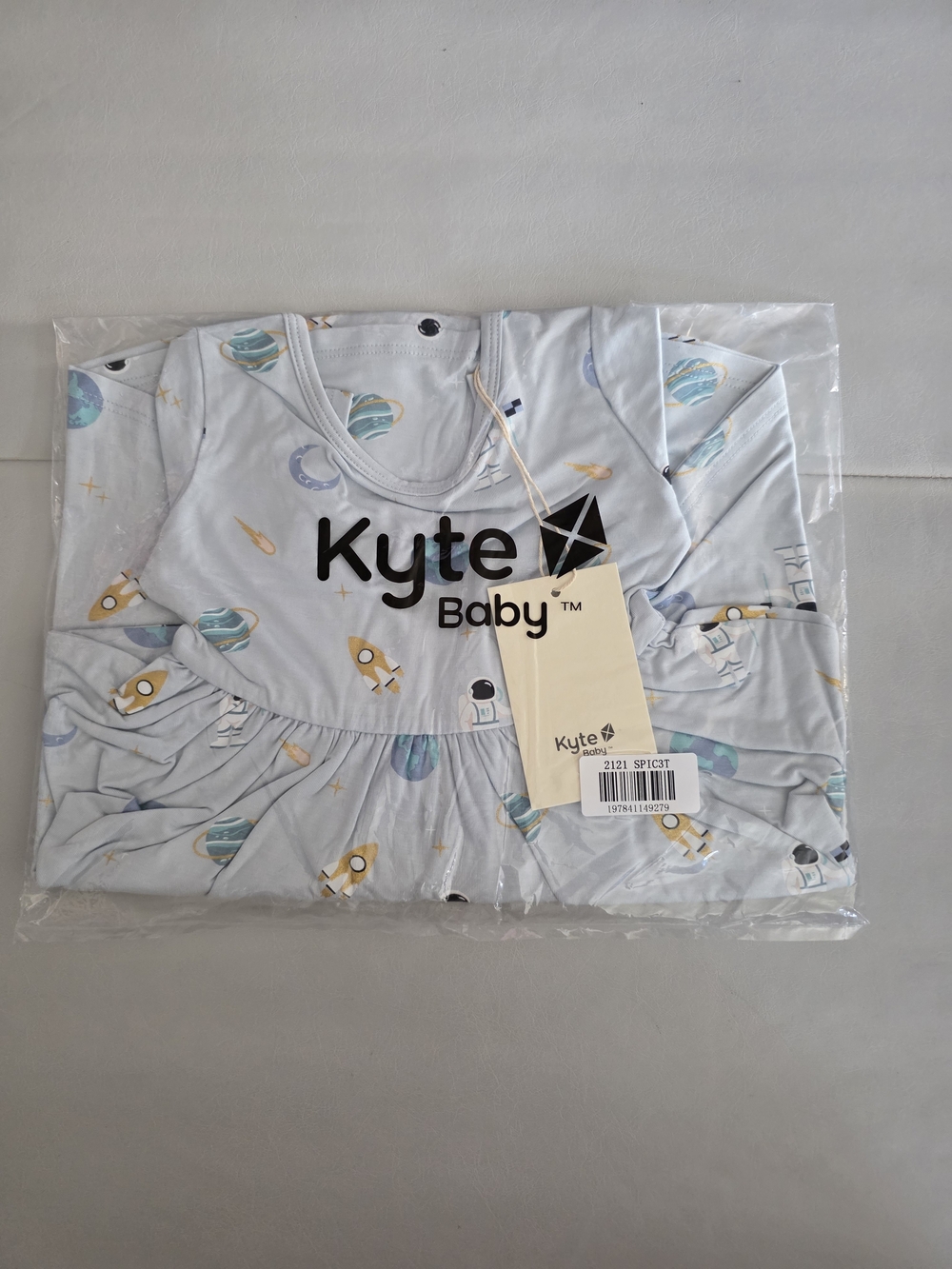 NWT Kyte Baby Short Sleeve Twirl Dress in Ice Space - Size 3T